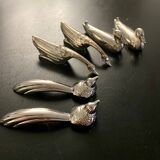 6 different animal knife holders, made of metal