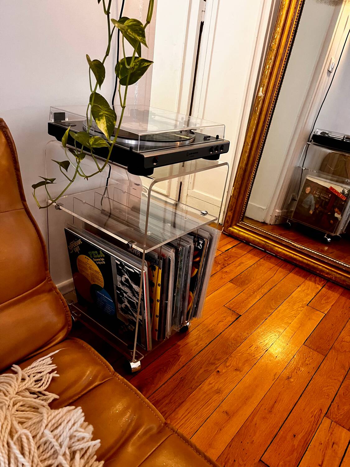 Meuble hi-fi range vinyle vintage David lange