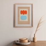 Collage on old paper - abstract painting H801 signed Eawy