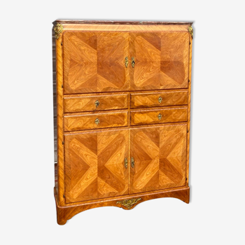 Cabinet in marquetry style Louis XV XIX Th century