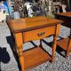 Pair of cherry wood bedside tables from the mid-20th century.