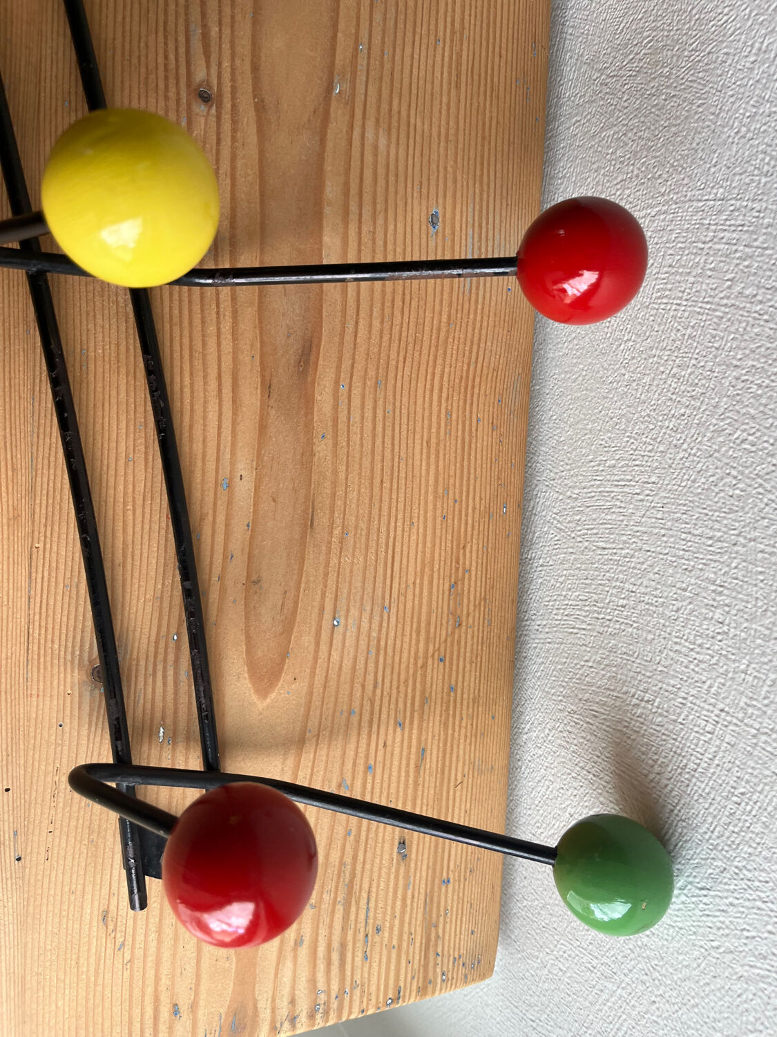Vintage ball coat rack / hook in colours