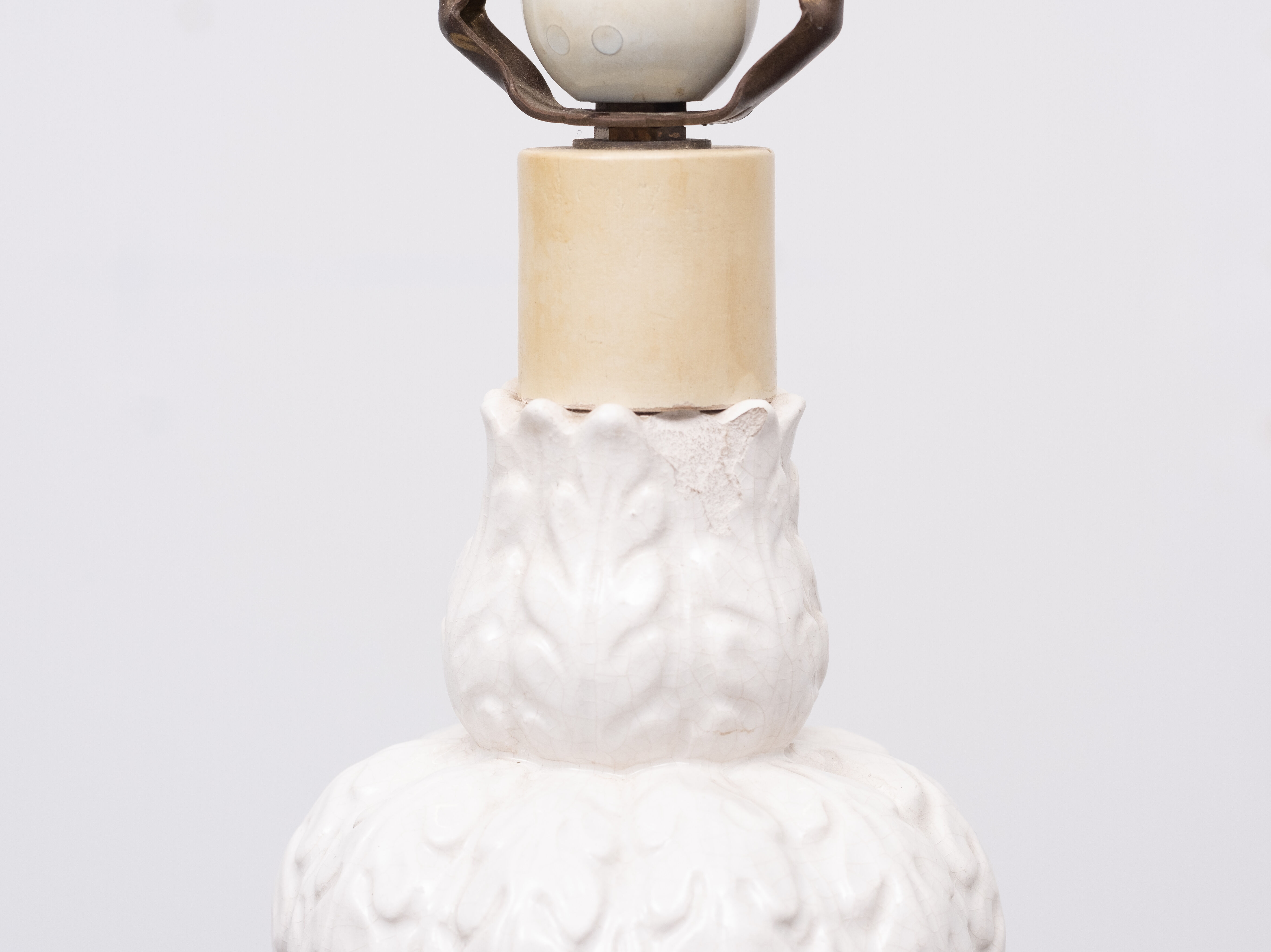 Palm tree table lamp ceramic, france, 1950s