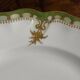 Vintage round green Limoges porcelain serving platter with gold trim