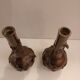Paire de vases soliflore en bronze. Japon, XIX eme Siècle.-