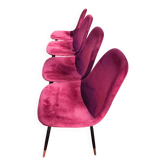 Lot de 4 Chaises Design Contemporain Velours Bordeaux / Rouge Foncé