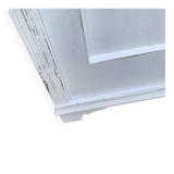 Vintage two-door wardrobe in painted white wood — late 19th century Hungarian style.