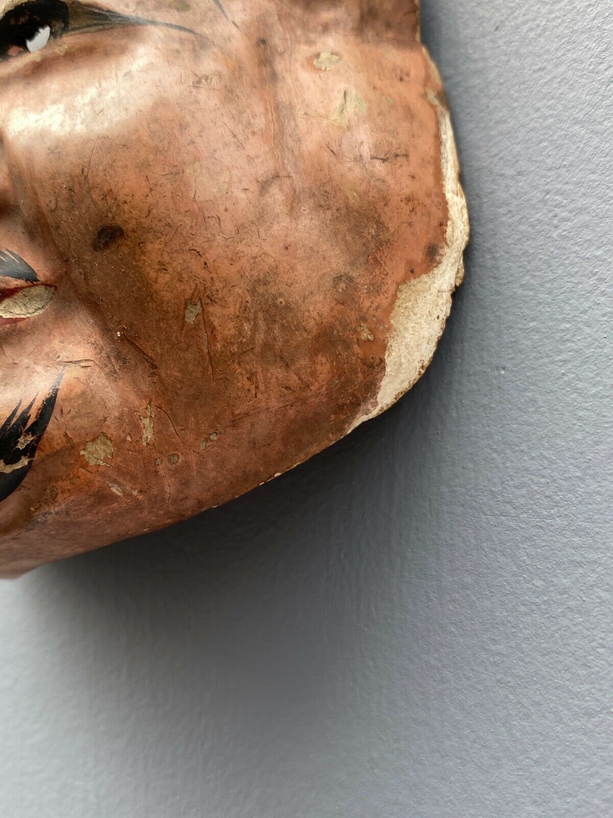 MINIATURE MASK JAPAN SIGN PERIOD EDO XIXTH CARVED WOOD