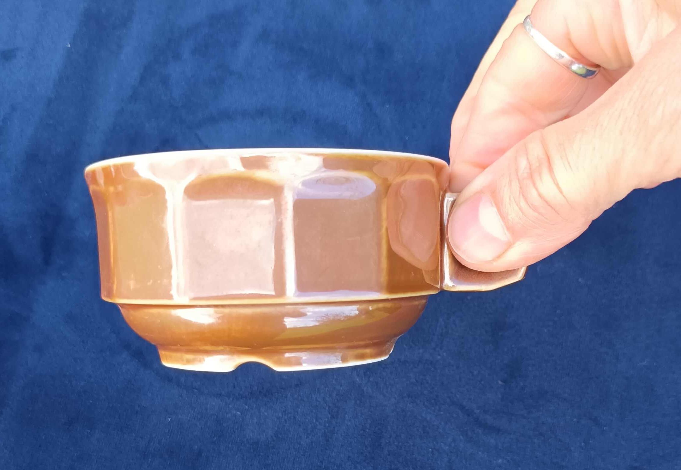 Lot de 6 tasses café bistrot anciennes porcelaine Pillivuyt marron  9 cl