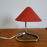Vintage bedside lamp red 1950