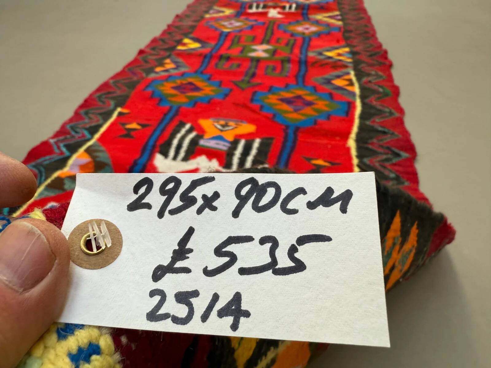 Turkish kilim runner 295x90 cm, vintage kelim rug, eagles and scorpions 2513