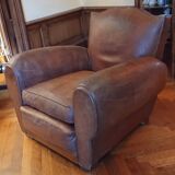 Vintage large club armchair moustache model