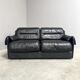 Black leather 2 seat sofa by Dreipunkt, 1970s