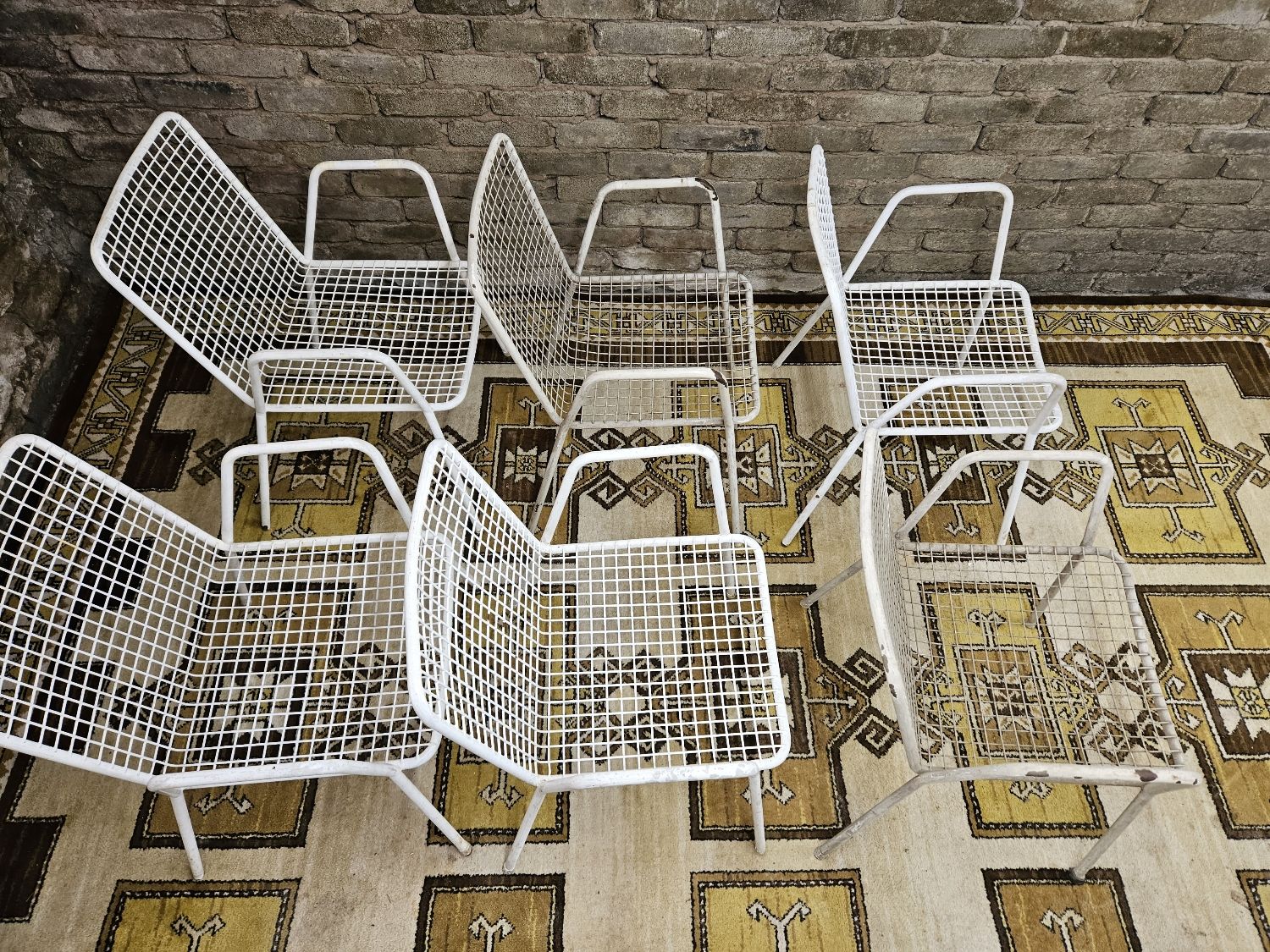 Set of 6 chairs and 1 rocking chair Rio by Emu 1960