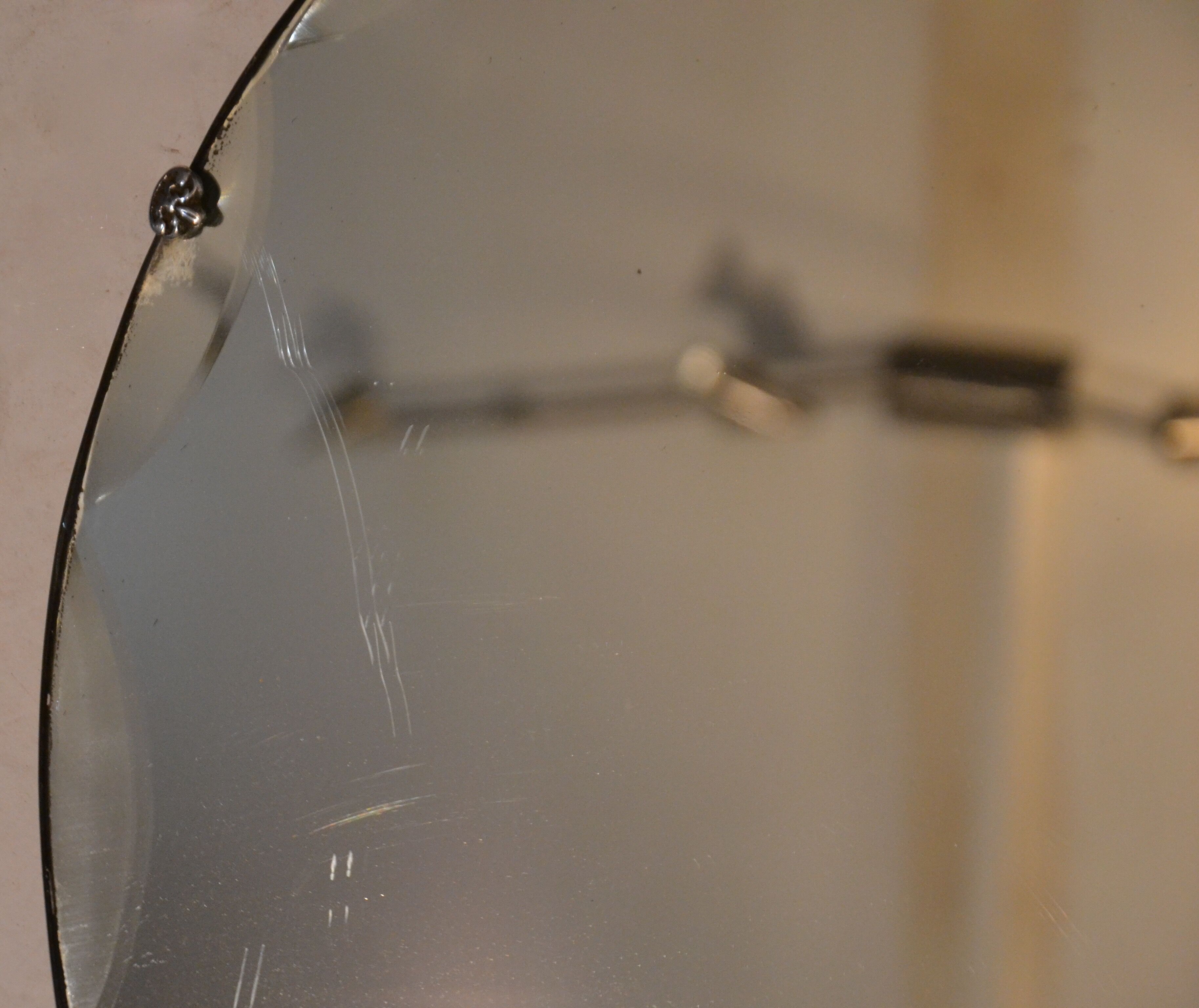 Mirror round beveled 50 years 50x50cm