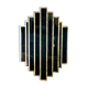 Art deco style "miami" mirror in patinated gilded wood 80x52cm