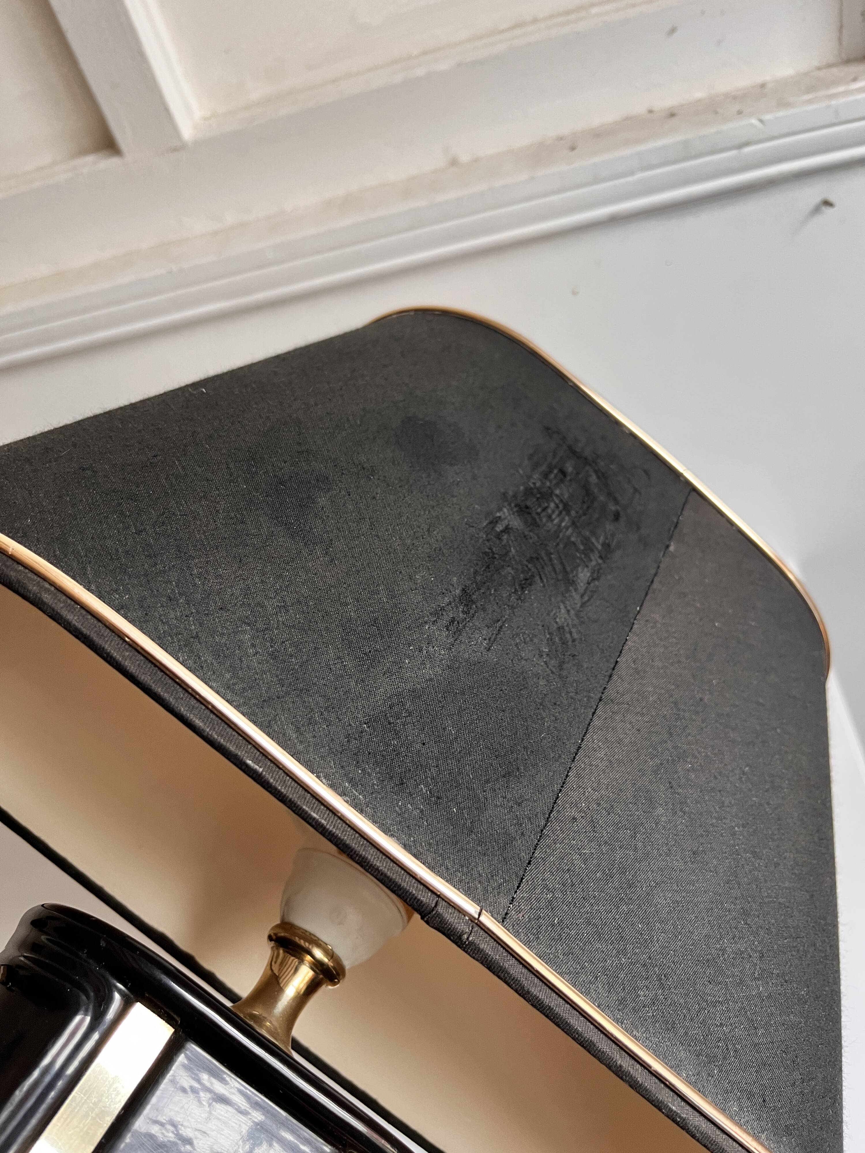 Lampe céramique noir et doré