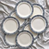 8 flat ironstone plates “Bristol” Salins