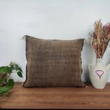 Coussin berbère en soie de cactus marron