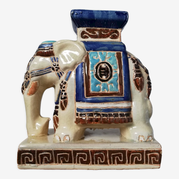 Blue ceramic elephant, beige