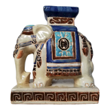 Blue ceramic elephant, beige