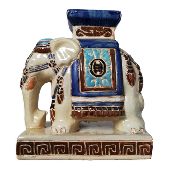 Blue ceramic elephant, beige