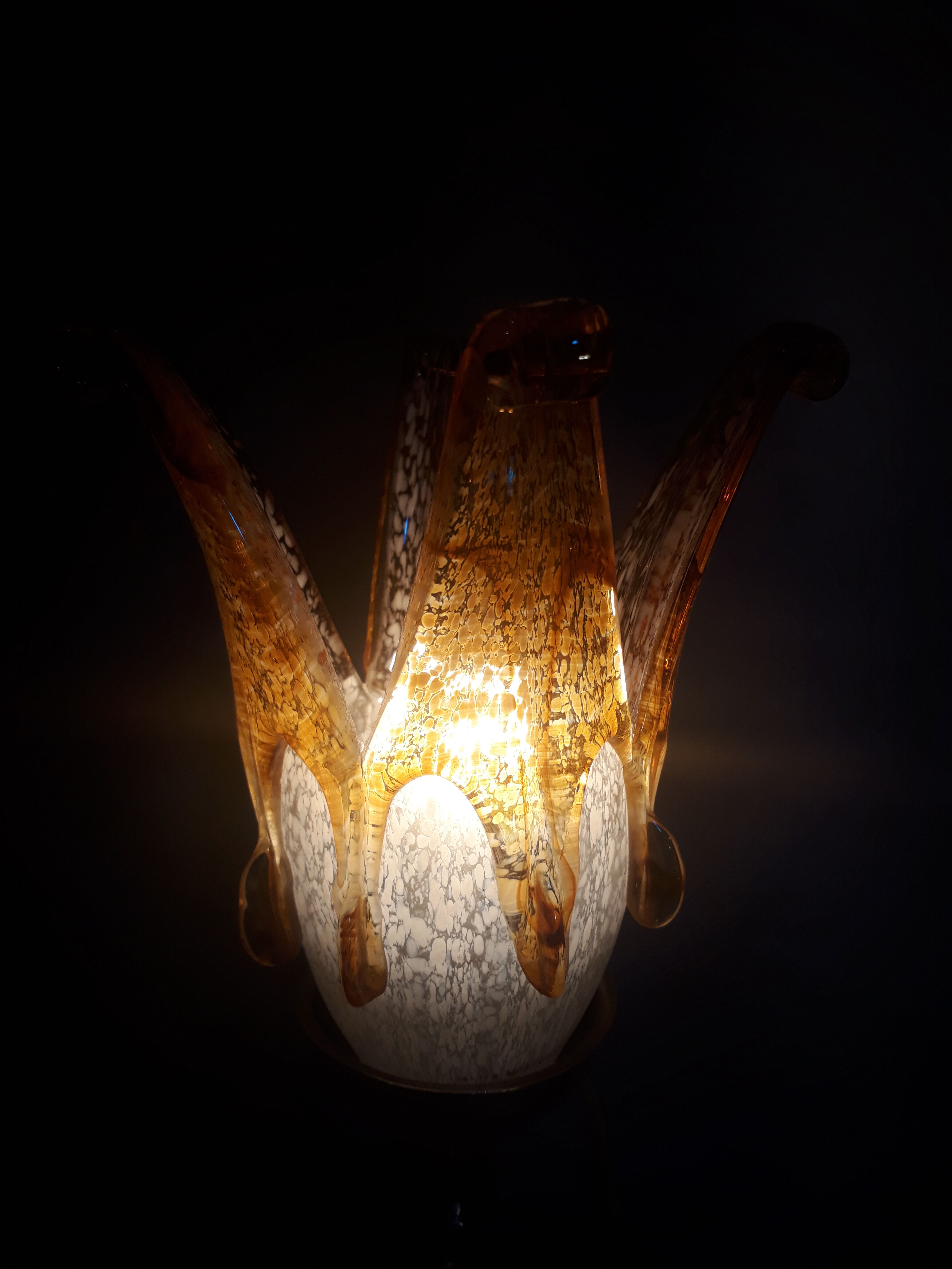 copper brass bronze lamp tulip ancient murano Italy very beautiful