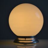 Art Deco table lamp with white opaline glass globe