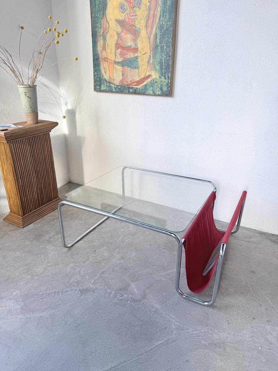 Table basse moderniste Bauhaus en acier tubulaire