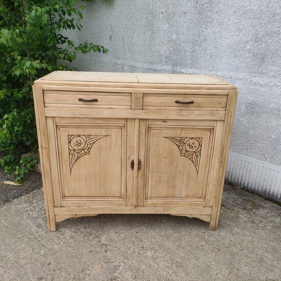 Art deco sideboard in natural wood