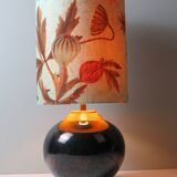 Vintage table lamp signed Louis Drimmer, glazed ceramic & lampshade
