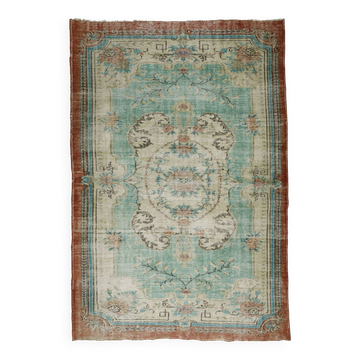 Turkish Anatolian Handmade Vintage Rug 281 cm x 187 cm