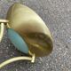 Vintage Italian design gold halogen floor lamp with double spotlight dome.
