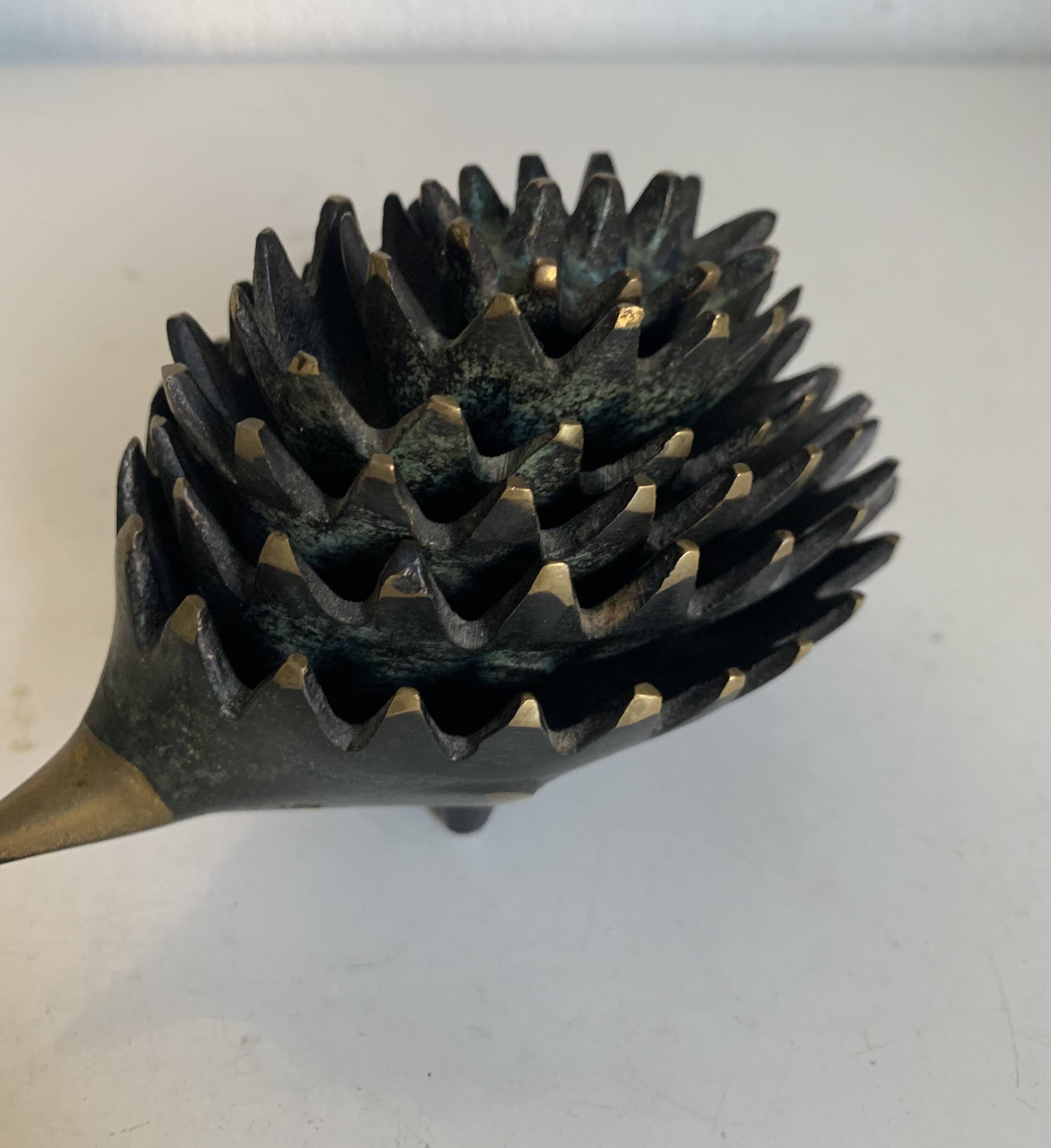 Vintage 1950 hedgehog ashtrays by Walter Bosse for Hertha Baller