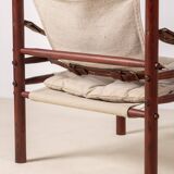 Arne Norell Sirocco Lounge Chair in Ash and Canvas, 1960s Sweden