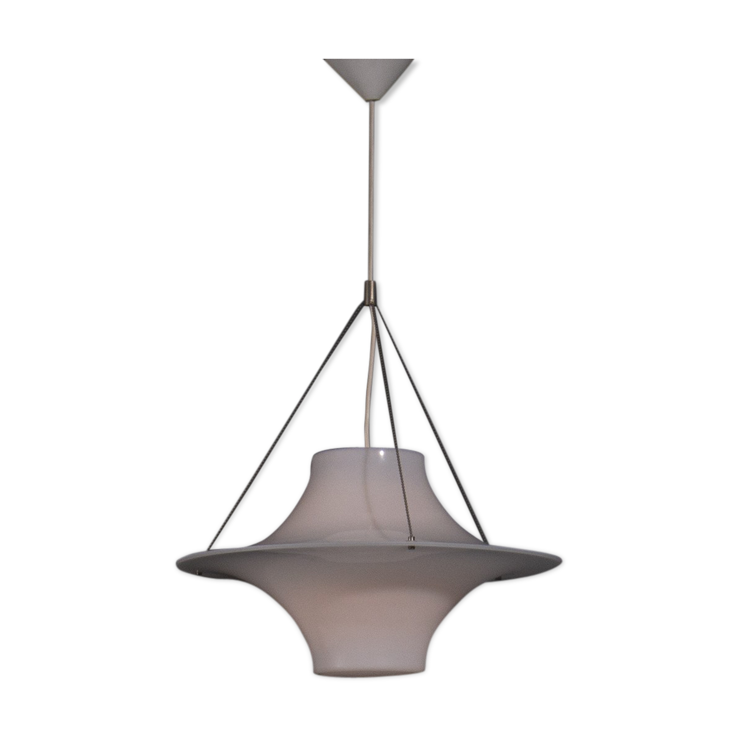 Sky Flyer pendant made of white acrylic, designed in 1959