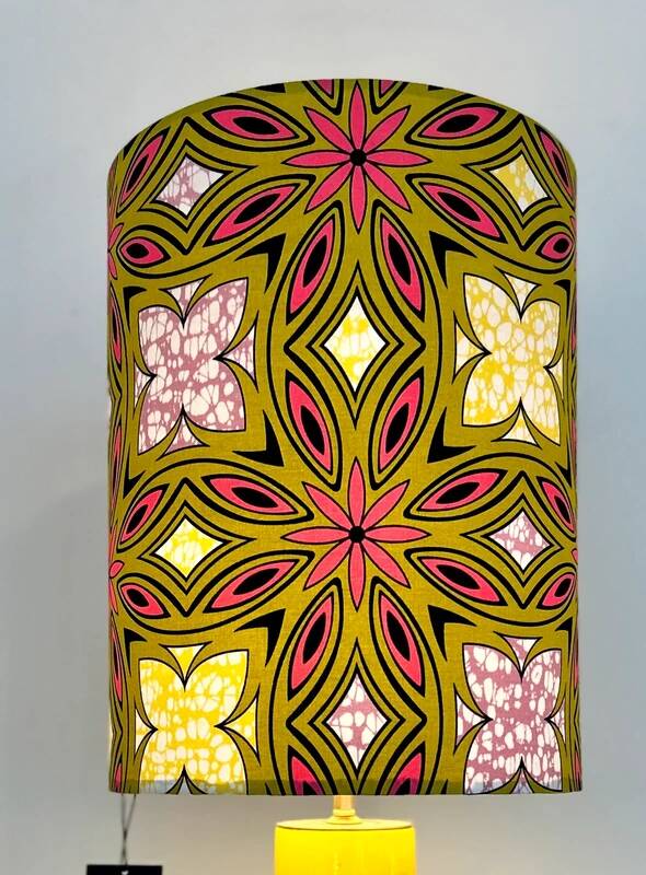Dopamin Decor - Lampshade made from colourful African batik fabric