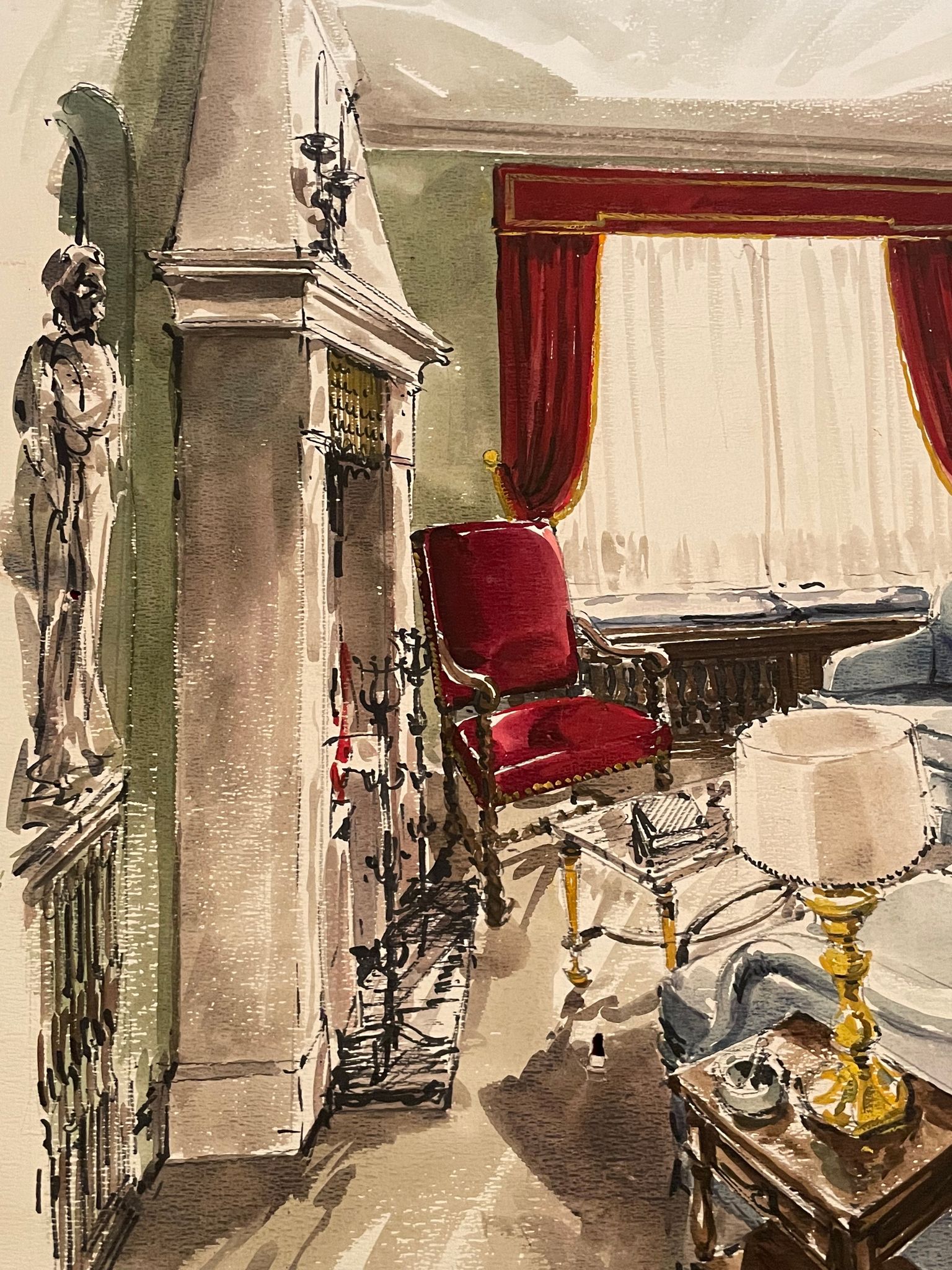 Tableau art décoratif architecture d'intérieur années 30-50