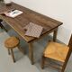 Farmhouse table with spindle legs in solid beech and ash