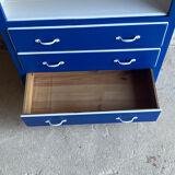 Blue and white mustache chest of drawers