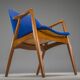 Armchair in Blue and Teak by Alf Svensson for Dux, 1960s