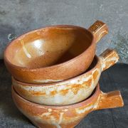 Three vintage marais sandstone bowls