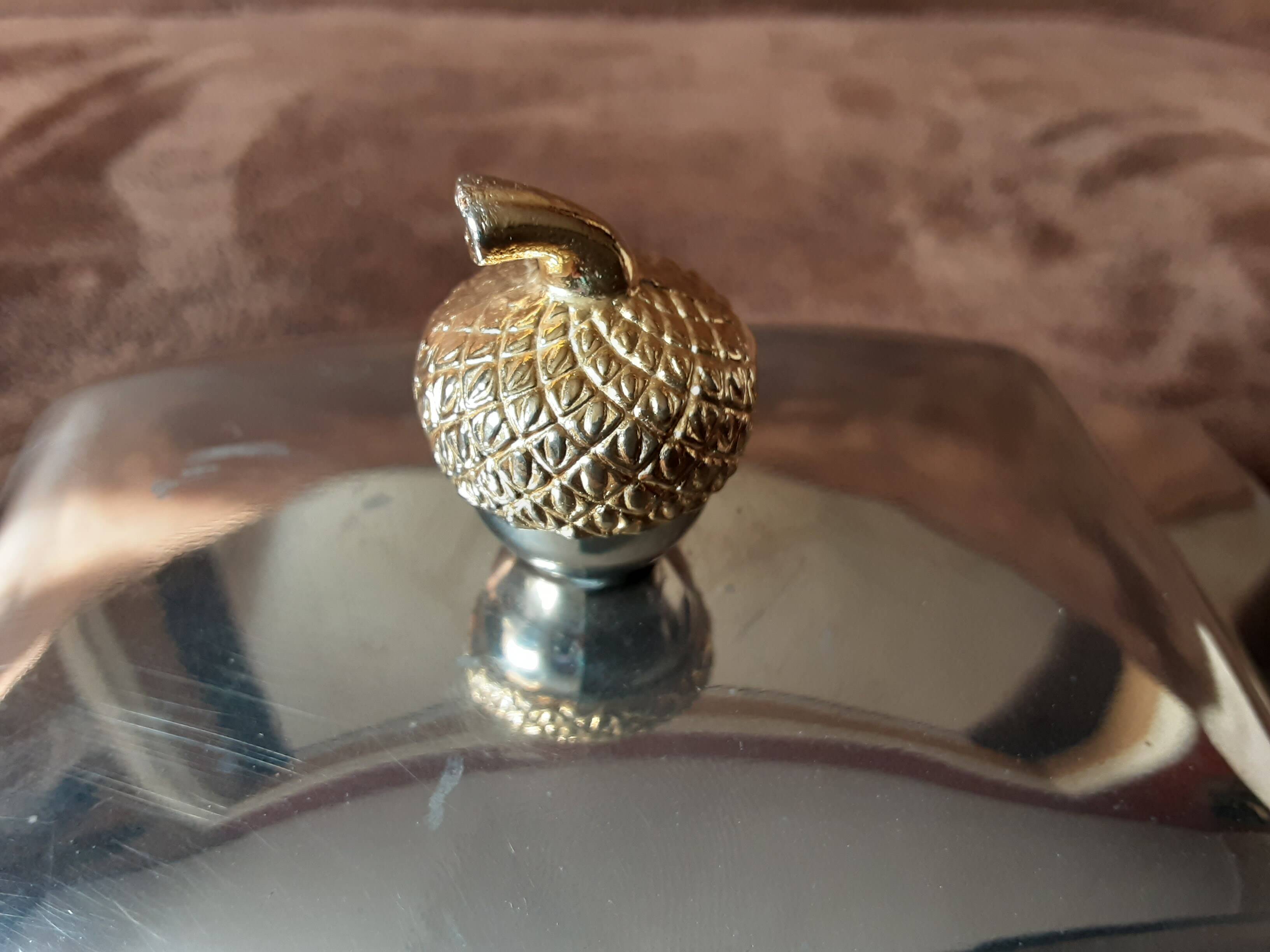 Vintage metal butter dish