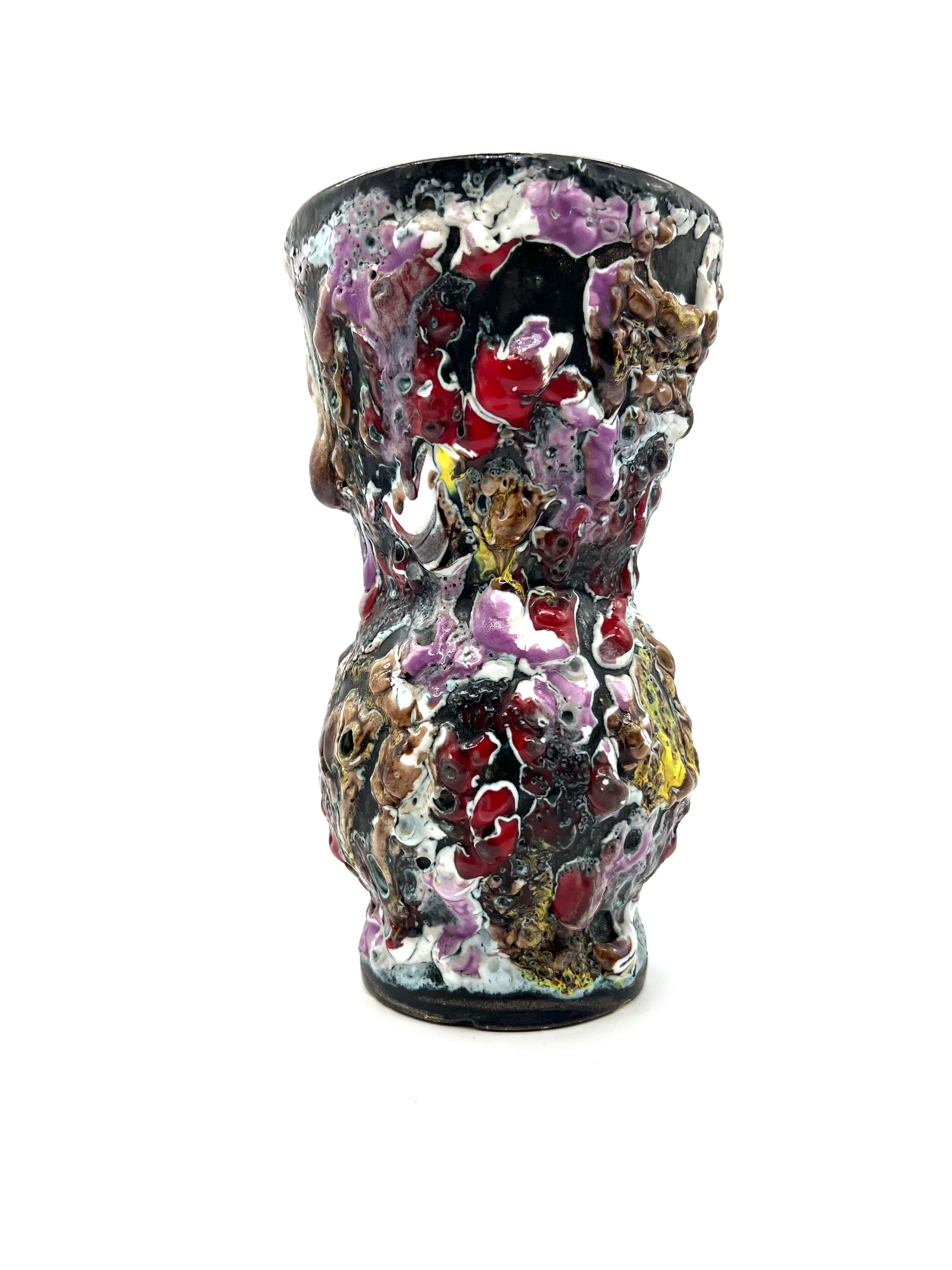 Vintage vase Vallauris volcano lava