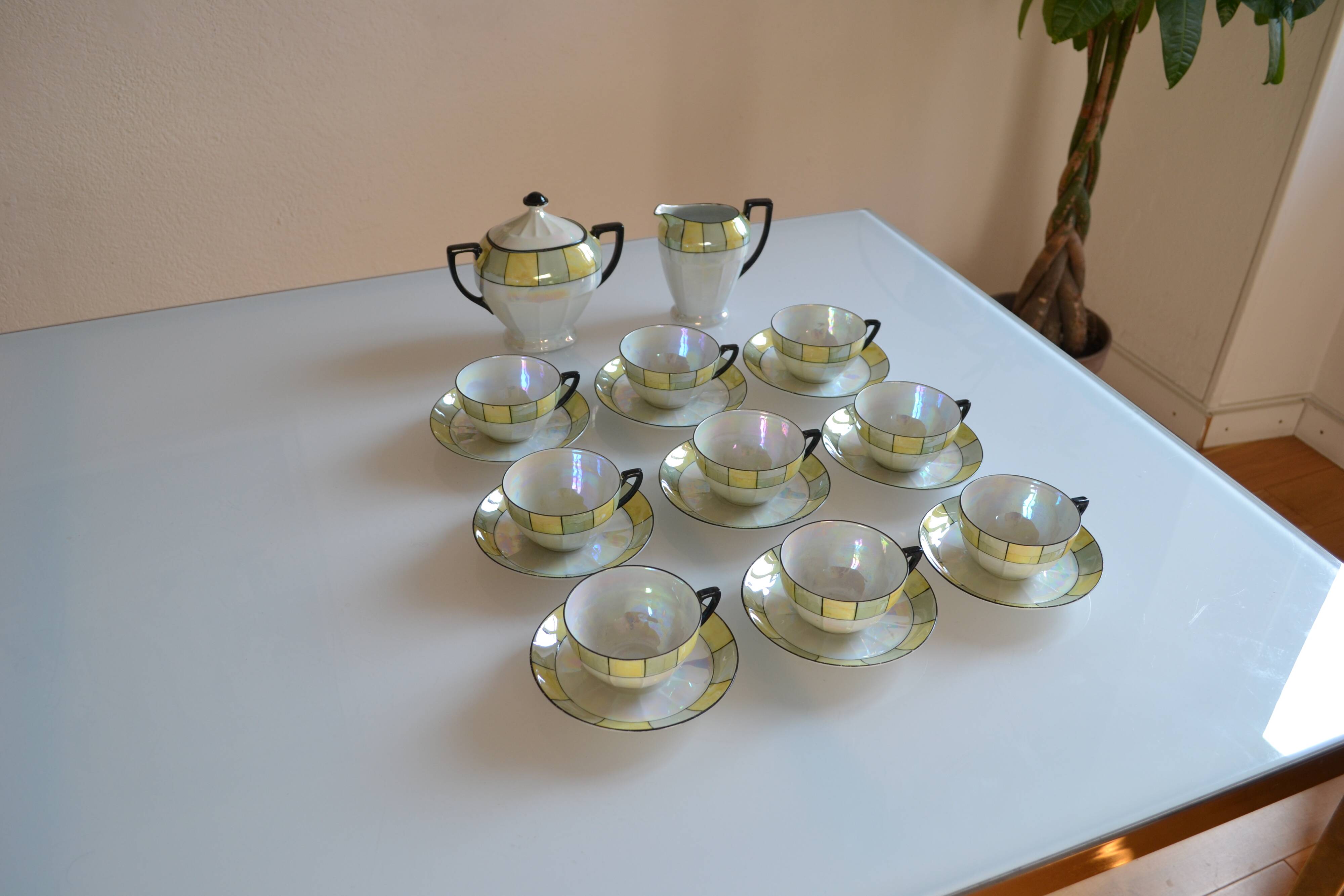 Art Deco porcelain tea or coffee set Czechoslovakia 1930