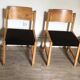 Set of 4 vintage chairs 1980's in beech, thermoformed on the back