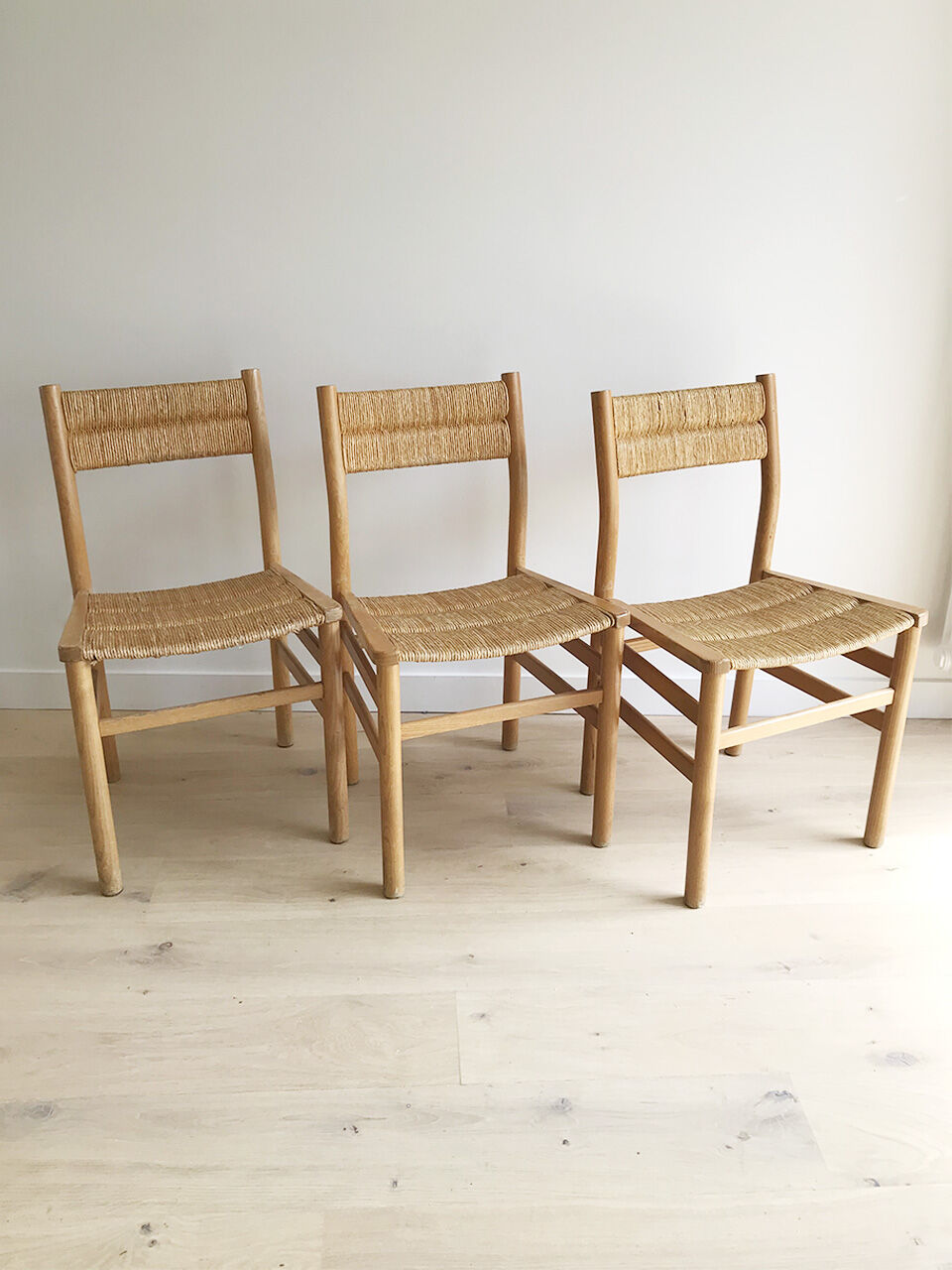 3 Pierre Gautier-Delaye chairs. Vergnères 1960s edition