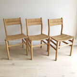 3 Pierre Gautier-Delaye chairs. Vergnères 1960s edition