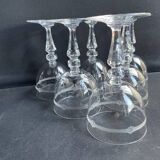 6 verres à eau en cristal léger soufflé, taillé et guilloché