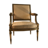 Fauteuil Louis XVI en bois doré sculpté et mouluré